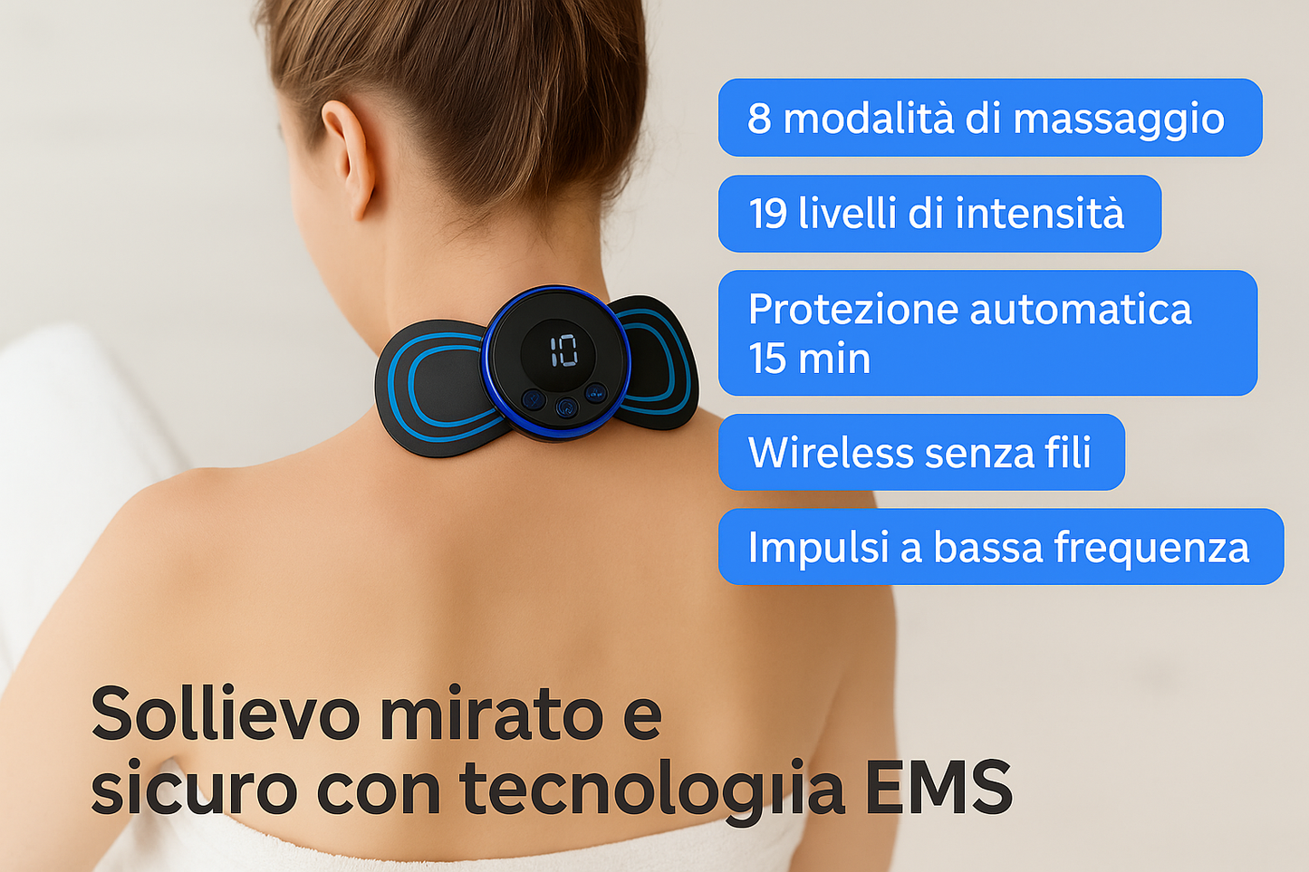 NeckFlow™ – EMS Relax Pad con Telecomando